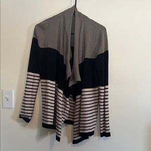 Staccato Black and Gray Striped Cardigan